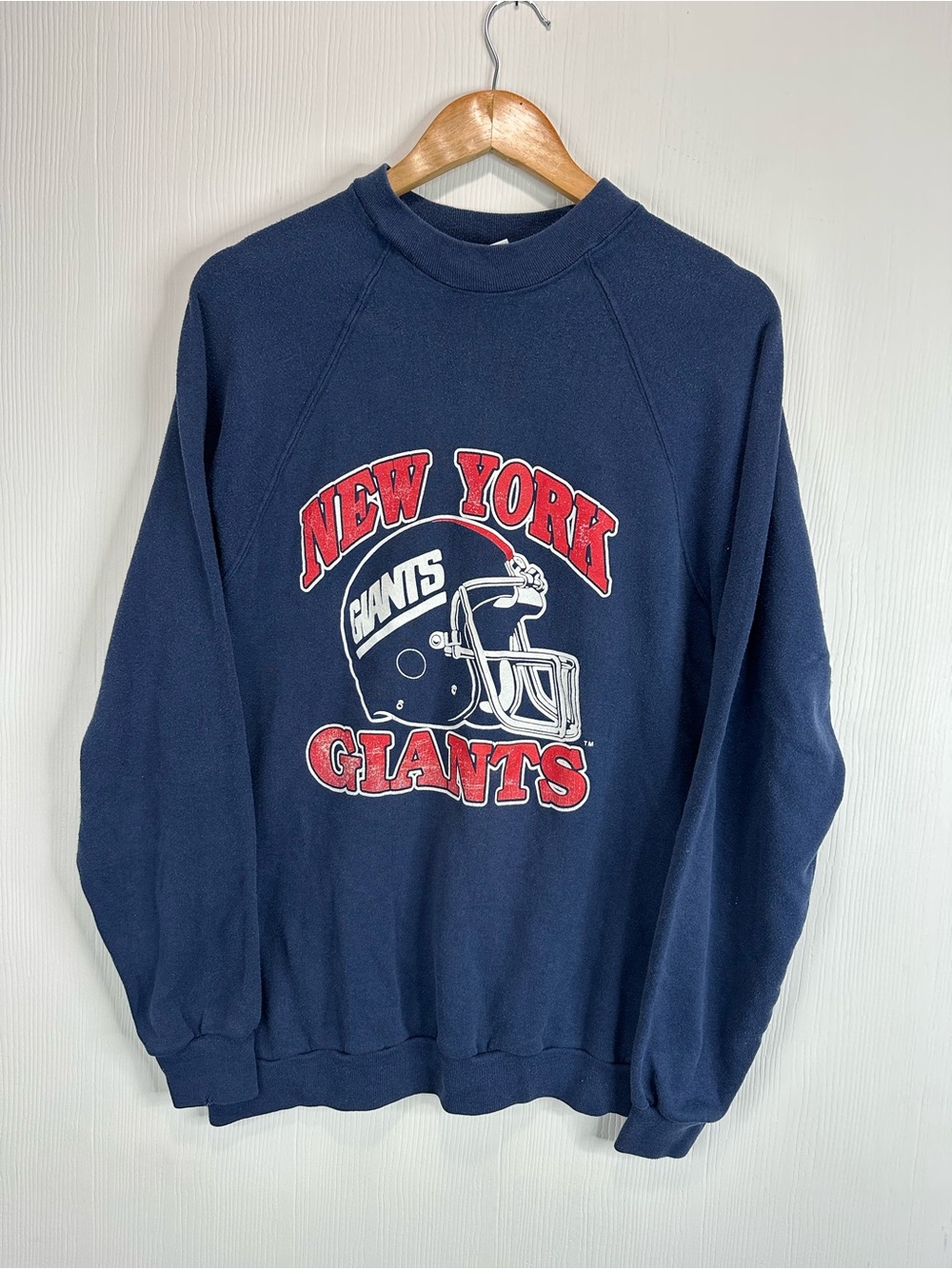 Vintage trench New York Giants Navy Graphic Crewneck Sweatshirt